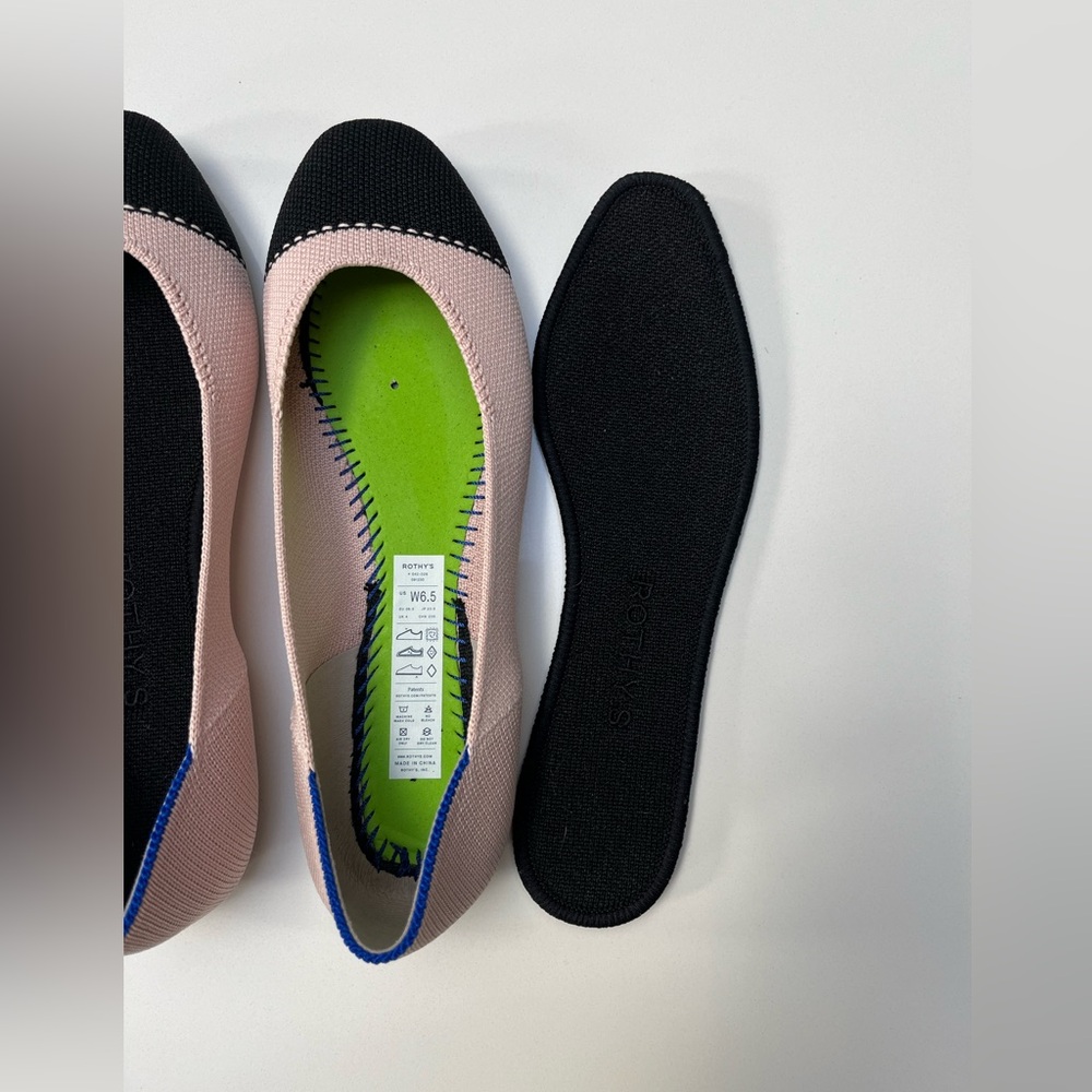 NWOB new never worn rothy’s (rothys) square toe flats in rosewater rare sz 6.5 - Picture 2 of 16